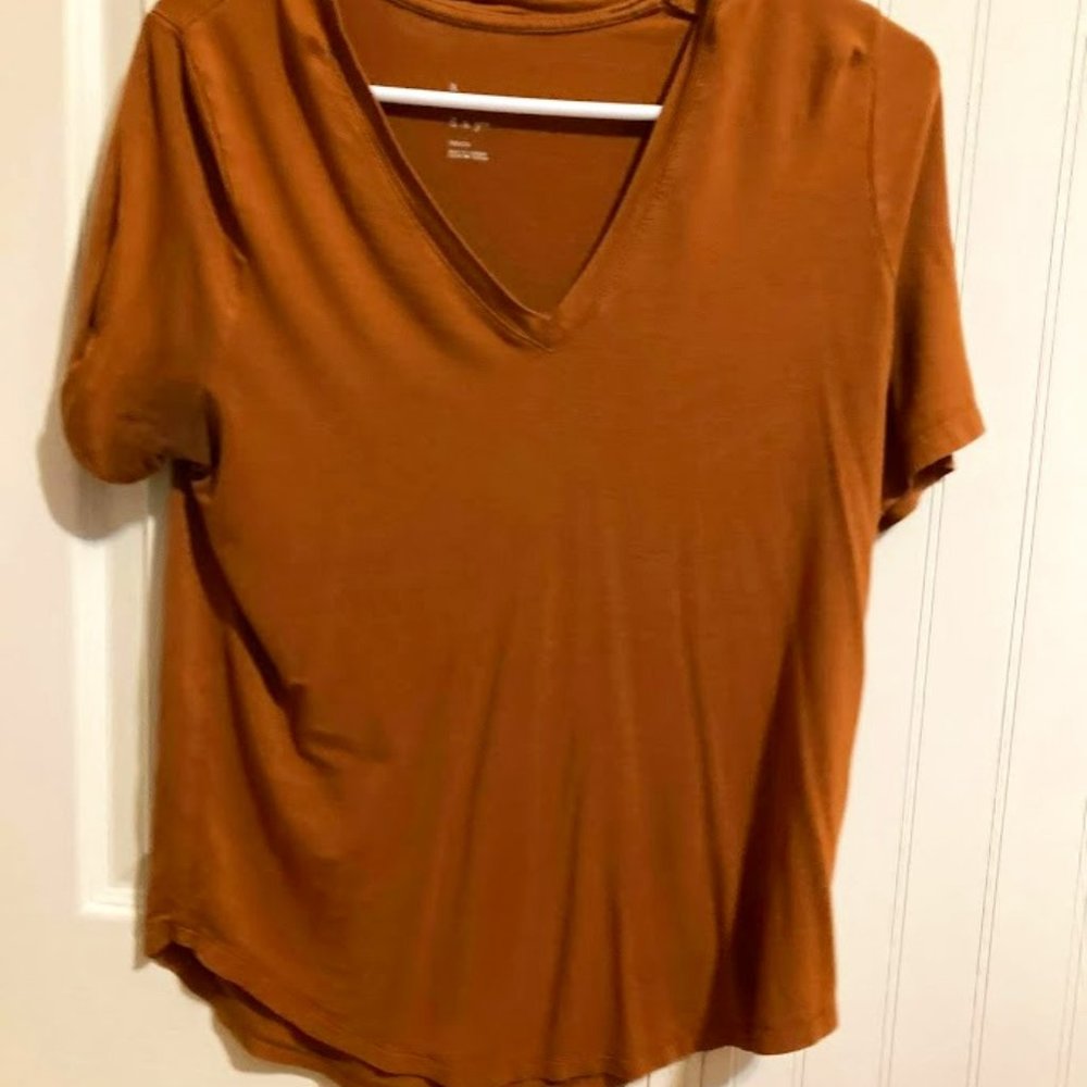 A New Day Orange V Neck
